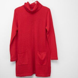 Joules Ansley Sweater Dress Tunic Shift Roll Neck Knit Red Size 12 New
